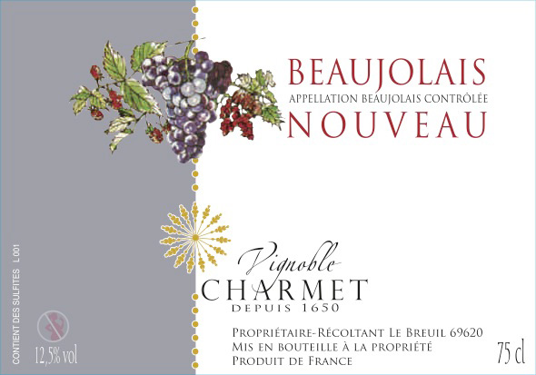 Beaujolais Nouveau du Domaine Charmet